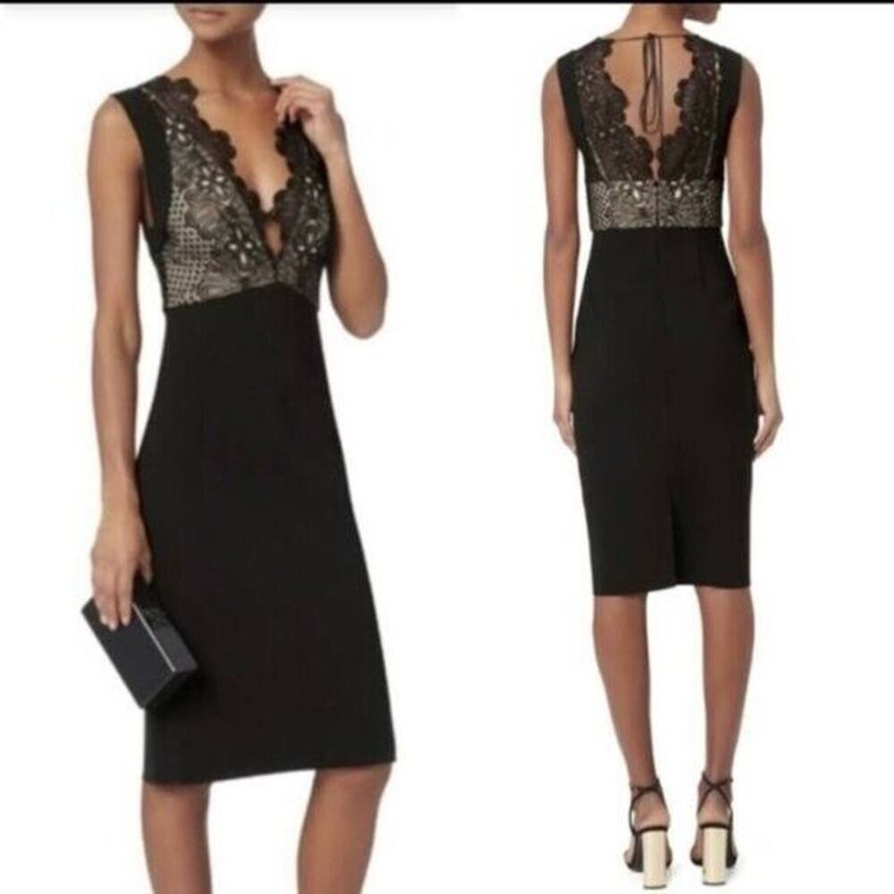 LOVER Revolve Camelia Bonded Pencil Dress Black Cocktail, 8 -NWT